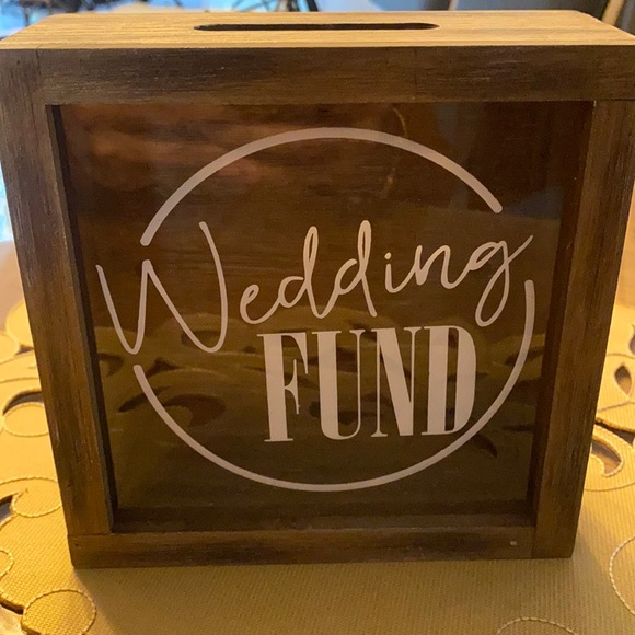 Wood Bank / Wedding Fund 6X6X 2/1/2 - Picture 1 of 5
